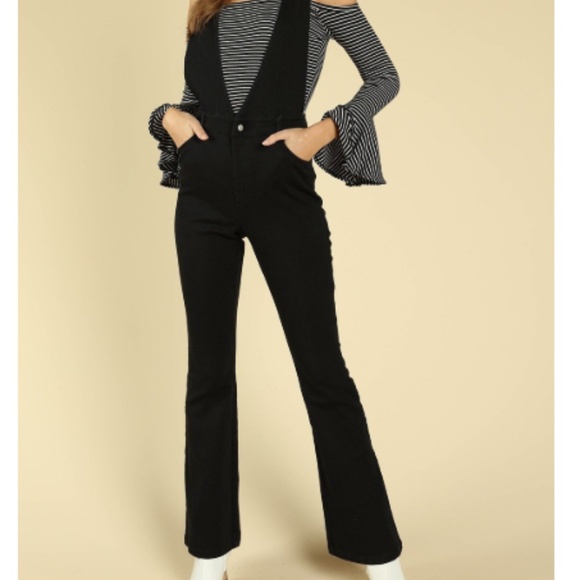 Pants - BLACK JUMPSUIT OVERALL